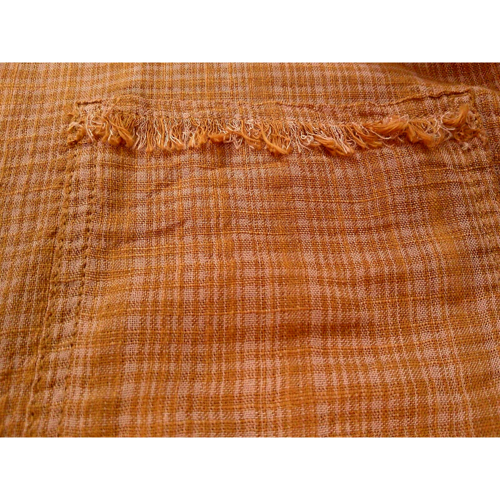 NWT Arizona Co Orange Plaid Button Up Long Sleeve Cropped Blouse-Medium RTL $36 - Picture 7 of 11